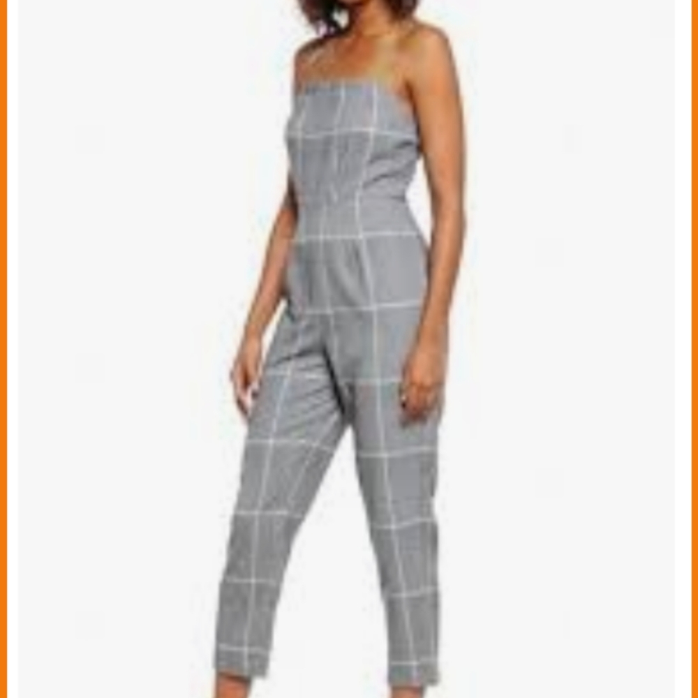 fab'rik plaid jumpsuit NWT